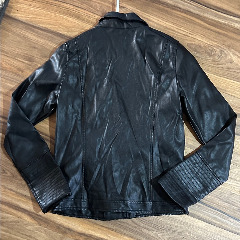 Art Class Sleek Black Faux Leather Jacket - Picture 5 of 5